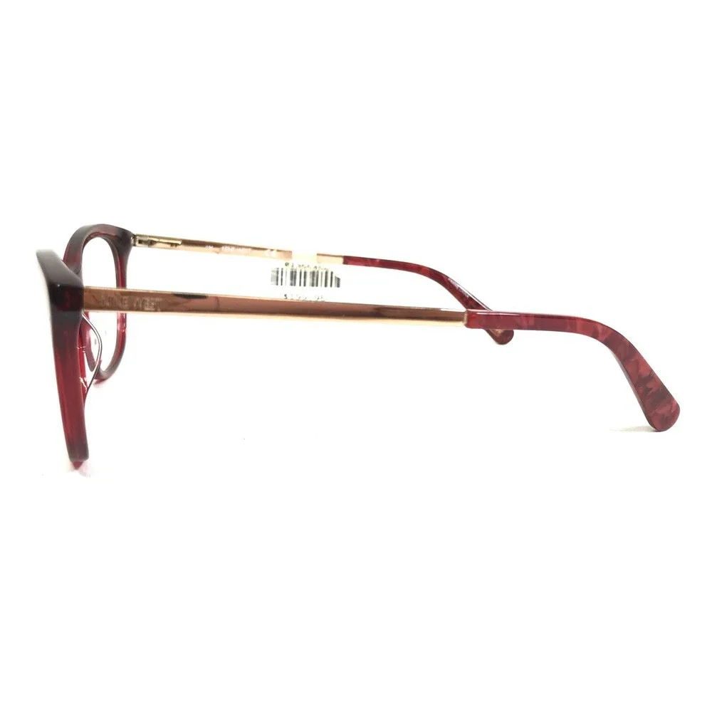 Nine West Eyeglasses Frames NW8004 602 Clear Red Gold Cat Eye Full Rim 52-17-135